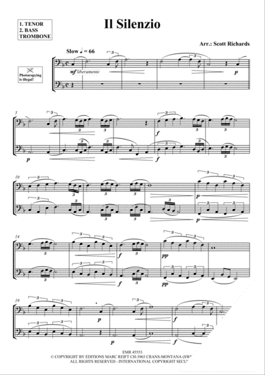 Il Silenzio Il Silenzio Trombone scores gallery preview page 3