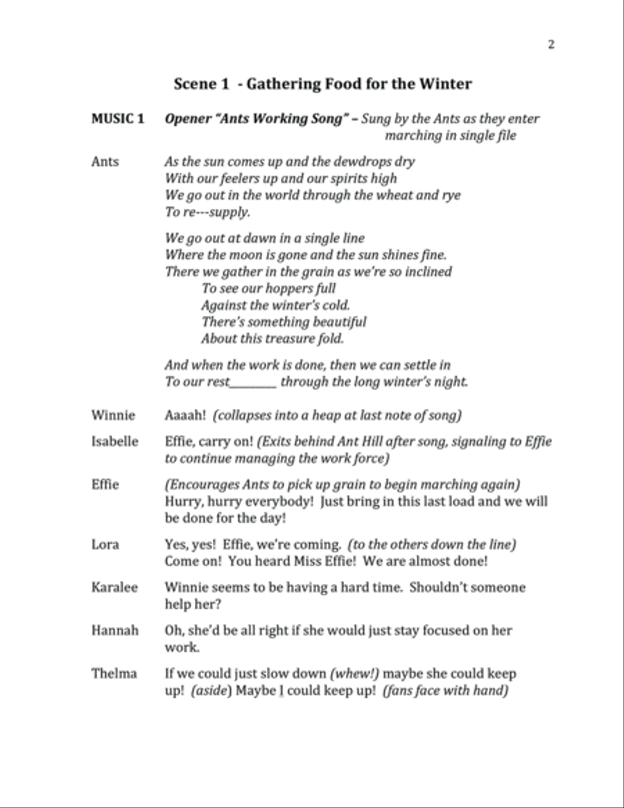 The Ants and the Grasshopper - original script Small Ensemble scores gallery preview page 3