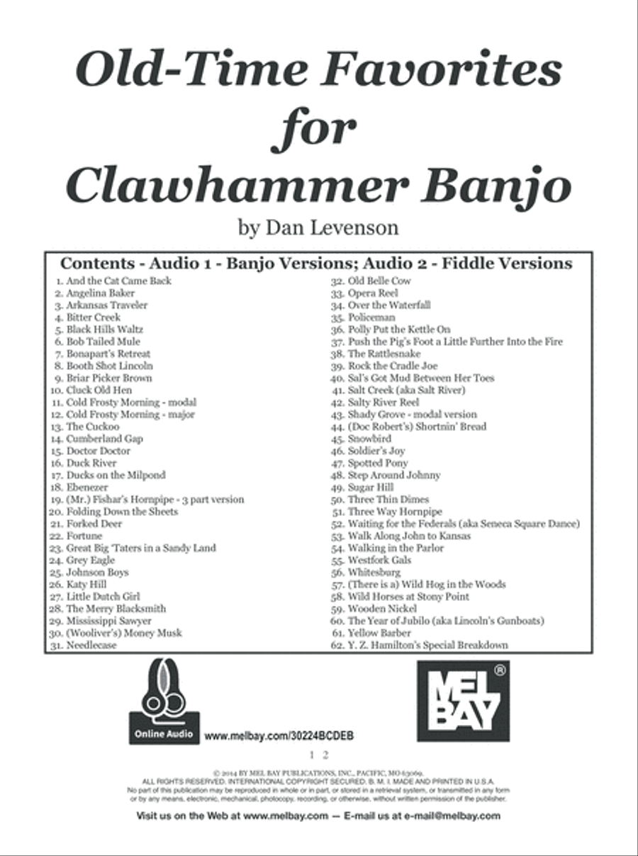 Old-Time Favorites for Clawhammer Banjo Banjo scores gallery preview page 2