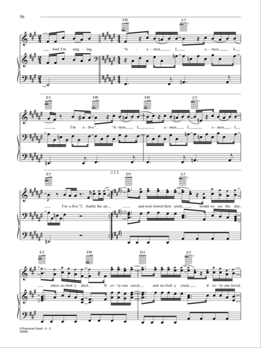 If Everyone Cared Piano, Vocal, Guitar scores gallery preview page 3