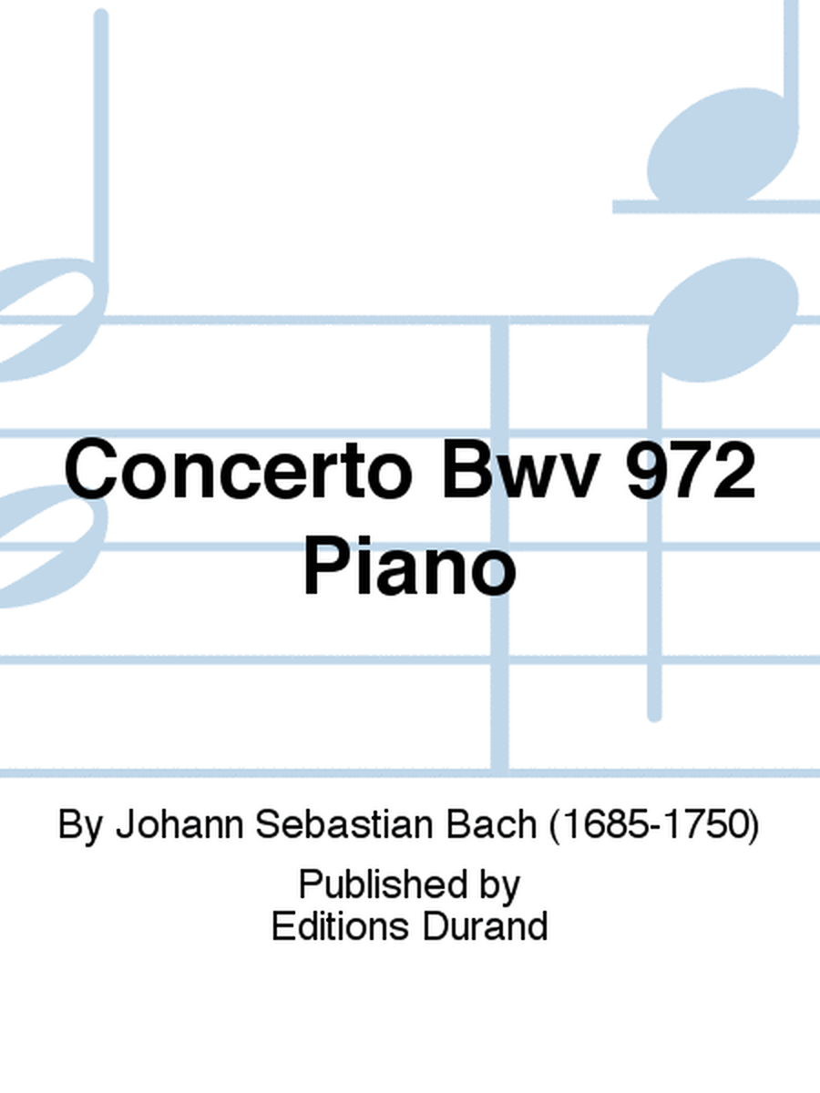 Concerto Bwv 972 Piano