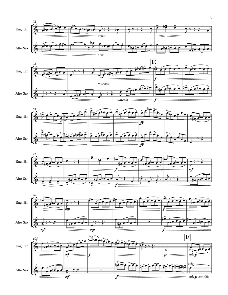 Duel in F Minor - Duet for Alto Sax and English Horn Woodwind Duet scores gallery preview page 3