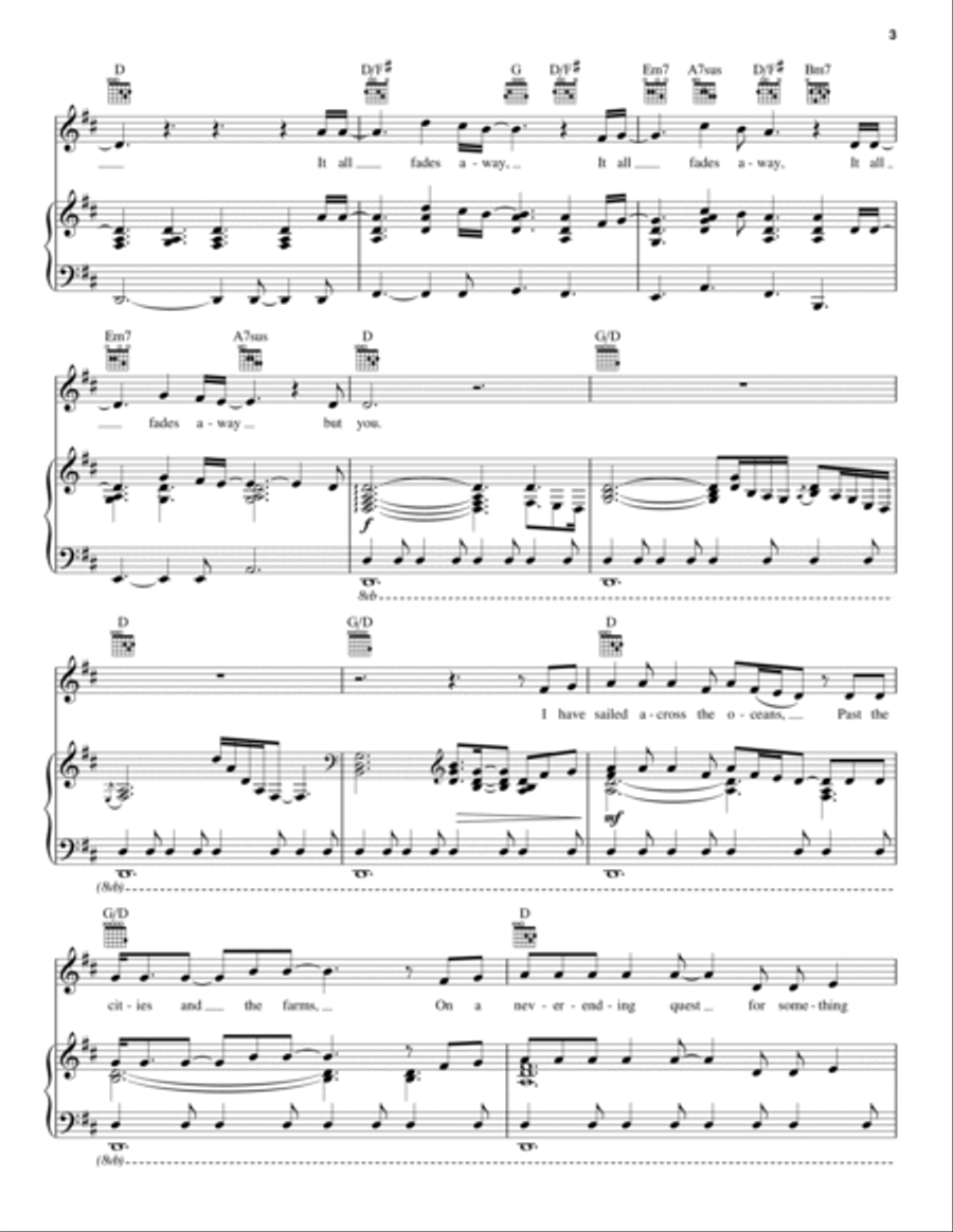 It All Fades Away (from The Bridges of Madison County) Piano, Vocal, Guitar scores gallery preview page 3