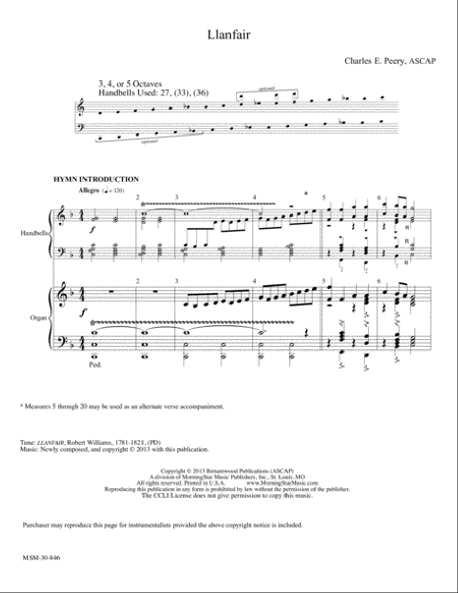 Llanfair Llanfair Choir scores gallery preview page 1