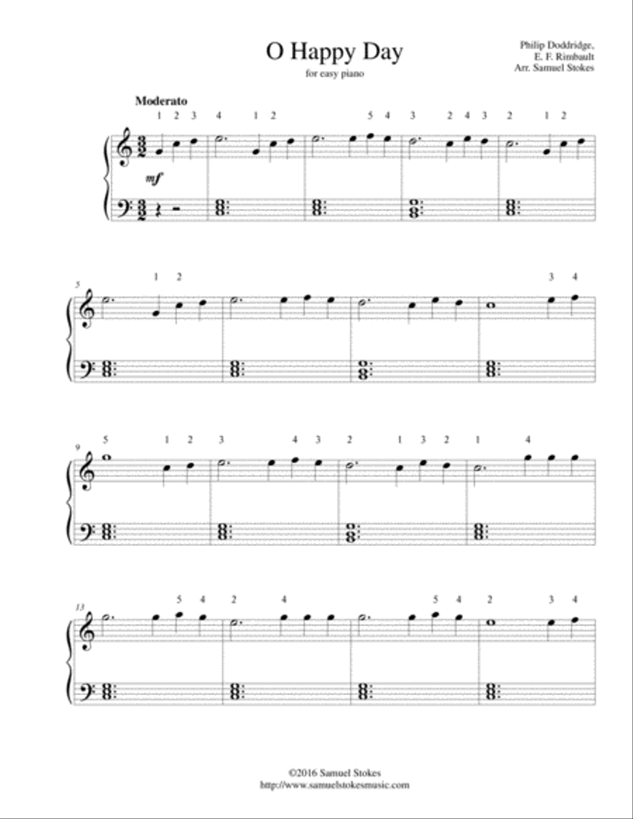 O Happy Day - for easy piano Easy Piano scores gallery preview page 1