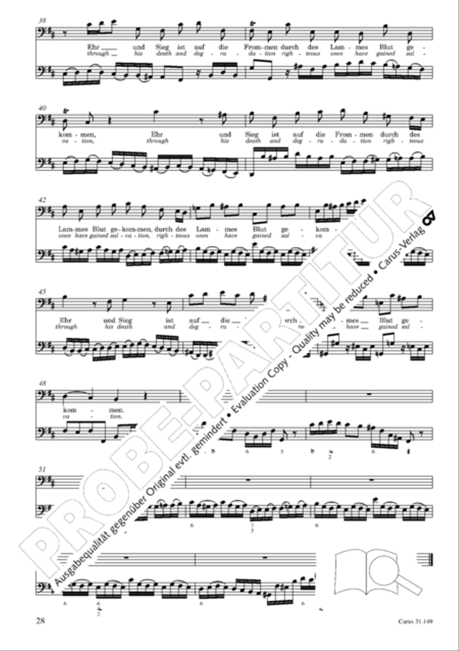 The voice of rejoicing and hope (Man singet mit Freuden vom Sieg) 4-Part scores gallery preview page 29