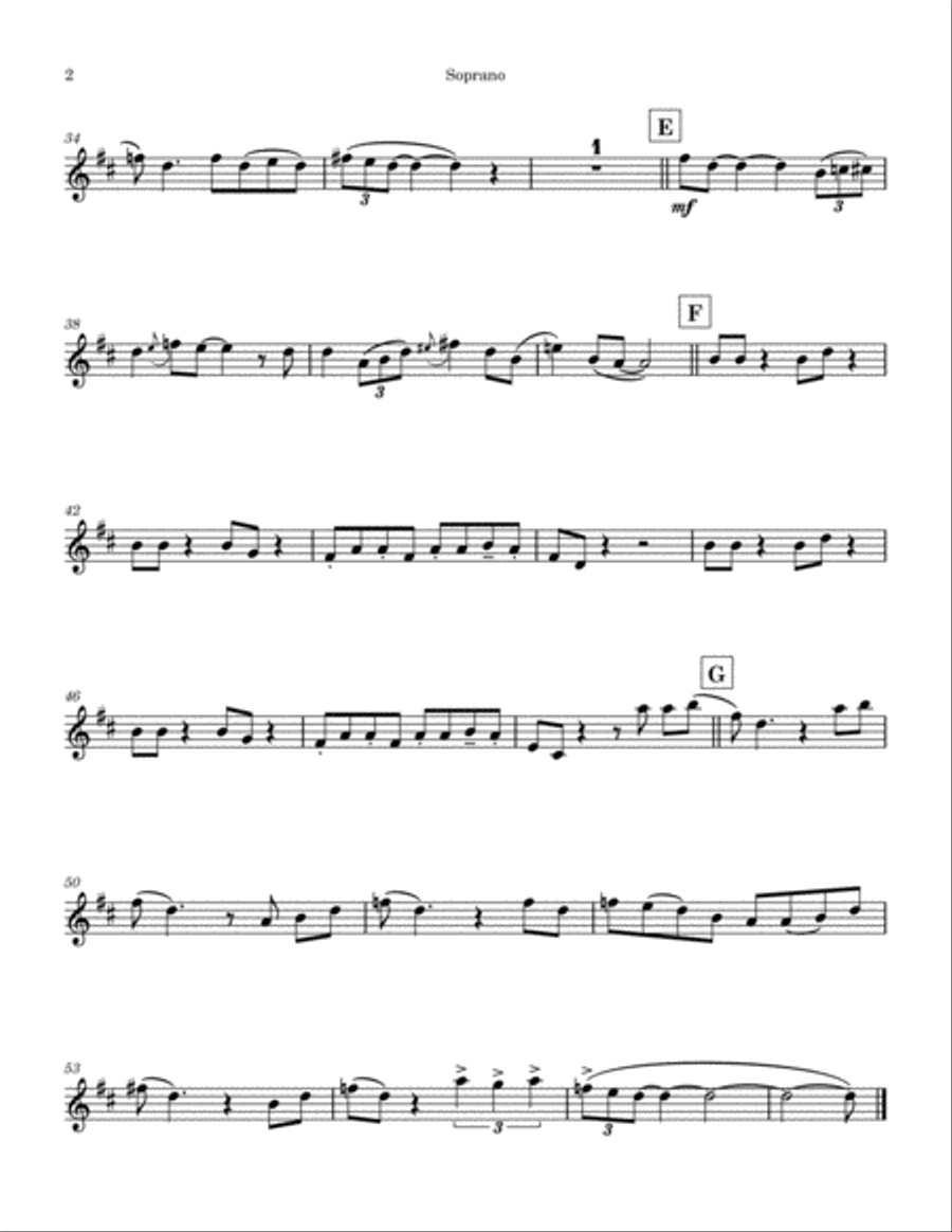 Walkin' After Midnight Saxophone Quartet scores gallery preview page 6