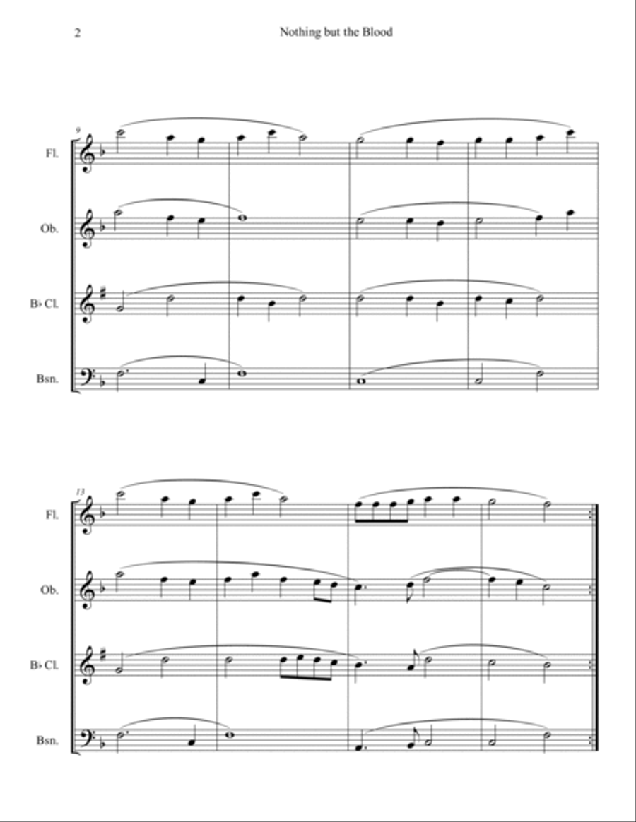 Nothing But the Blood (Woodwind Quartet) Woodwind Quartet scores gallery preview page 2