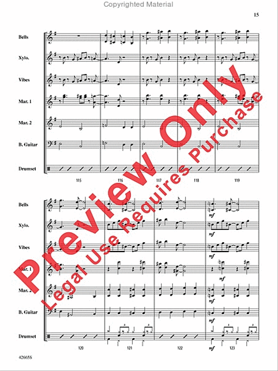 Cantina Band (from Star Wars) Percussion Ensemble scores gallery preview page 16