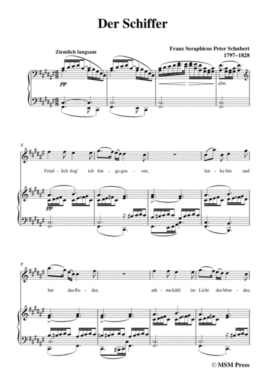 Schubert-Der Schiffer,in F sharp Major,for Voice&Piano image number null