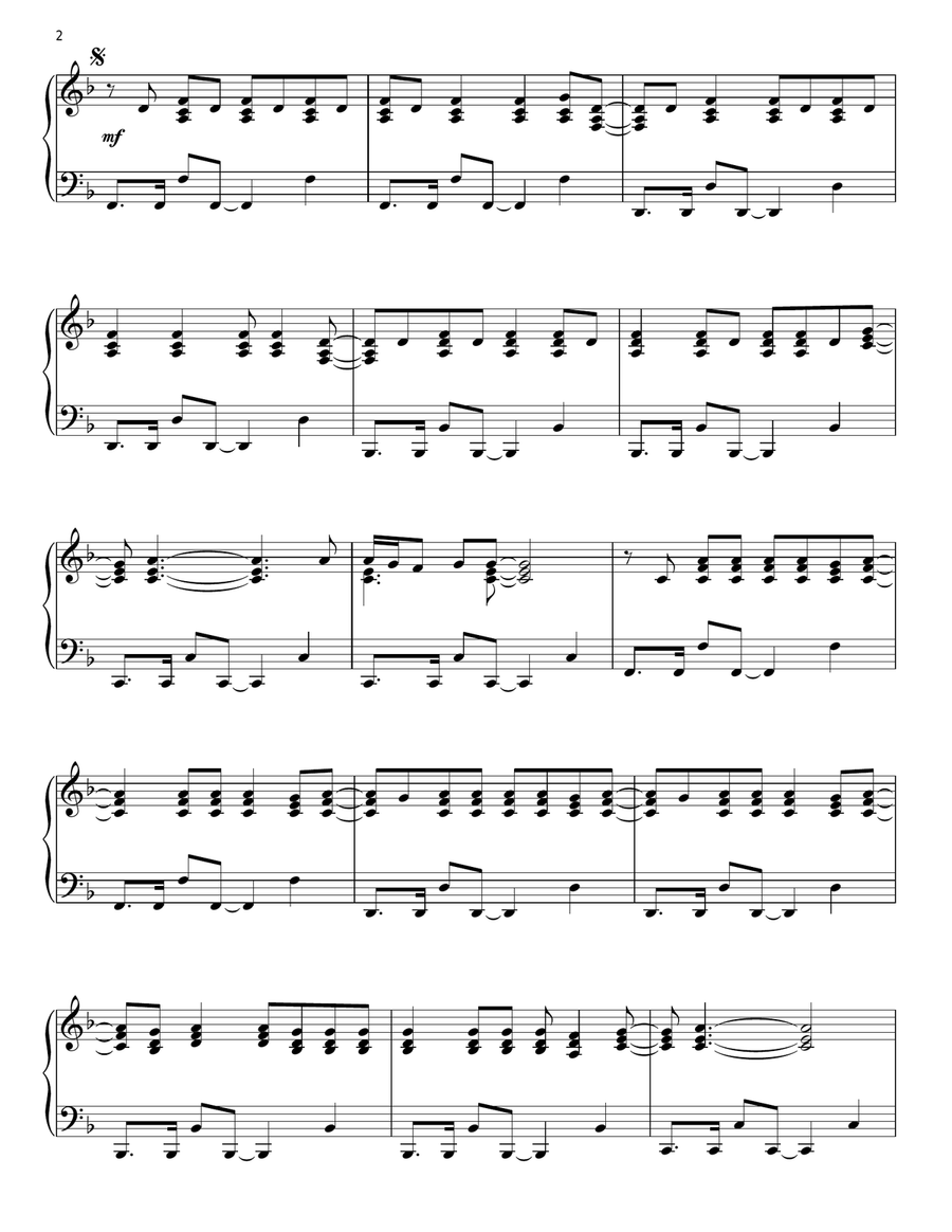 Bleeding Love Piano Solo scores gallery preview page 2