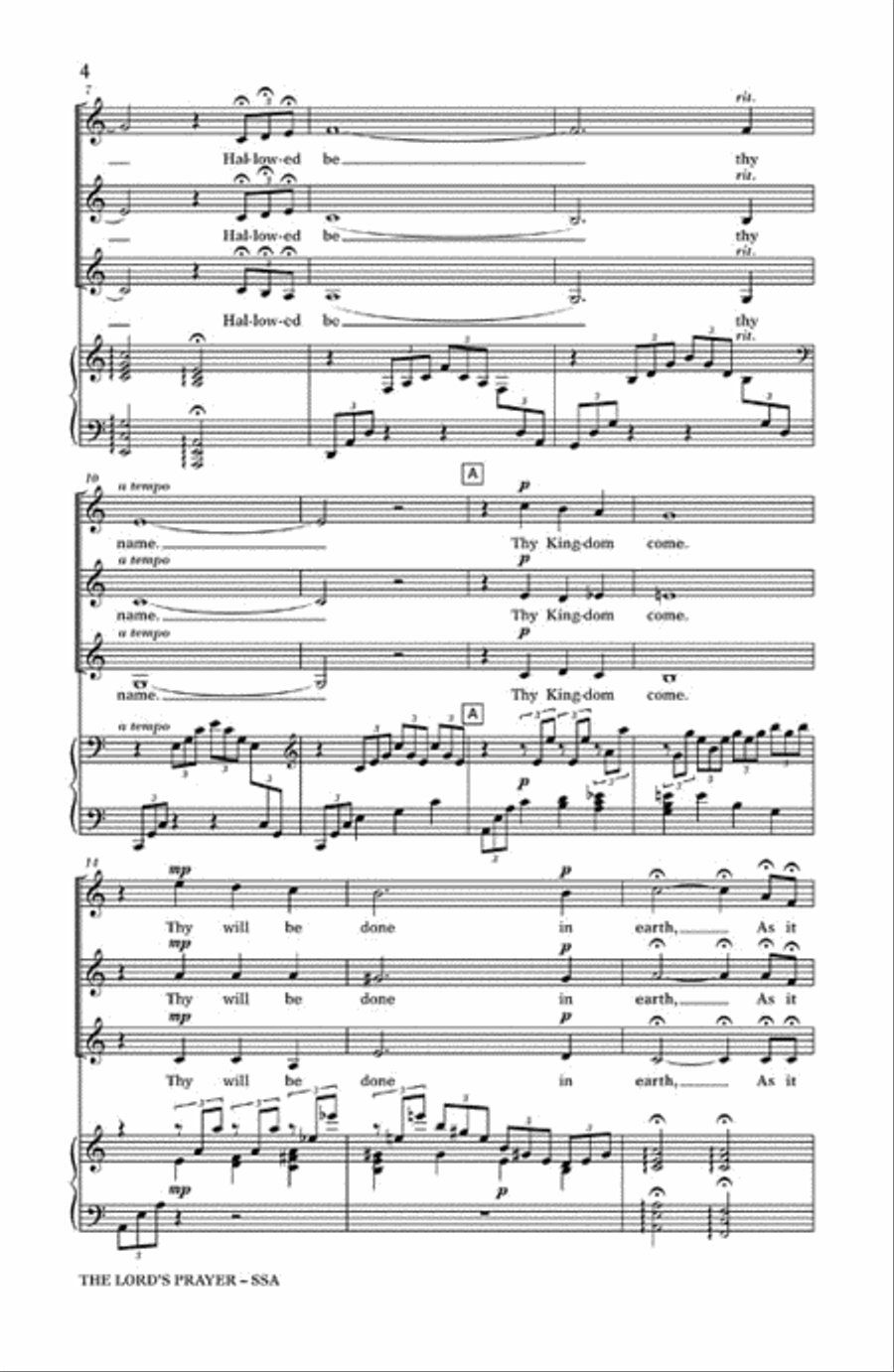 The Lord's Prayer SSA scores gallery preview page 3