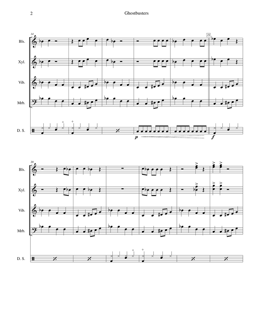 Ghostbusters Ghostbusters Percussion Ensemble scores gallery preview page 2