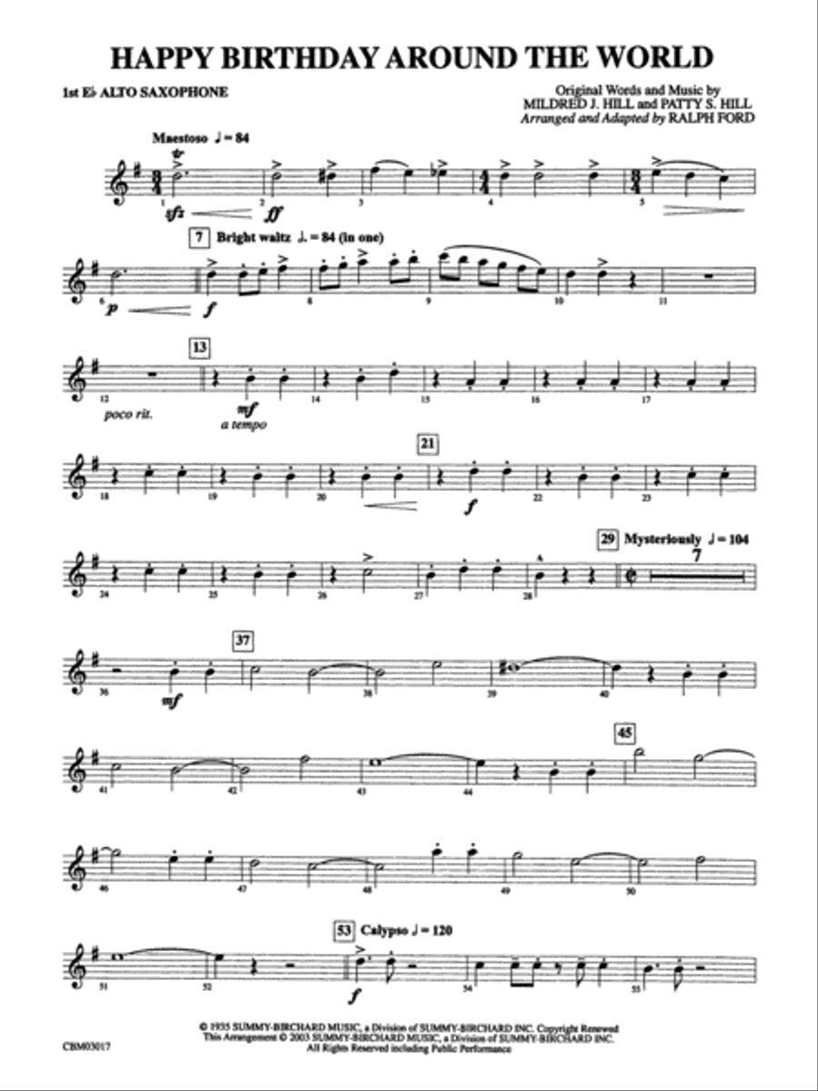 Jazzy happy sales birthday alto sax