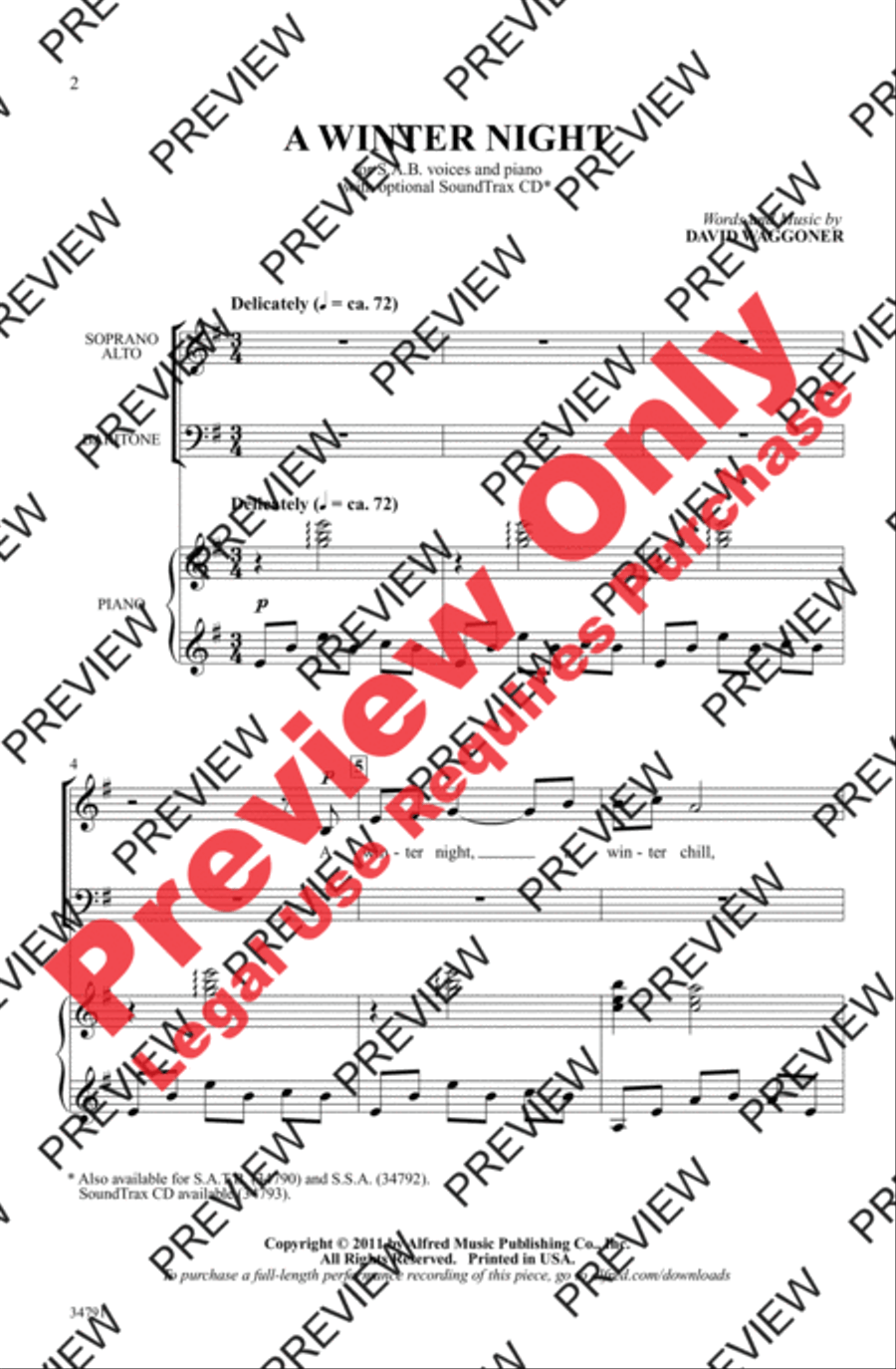 A Winter Night A Winter Night 3-Part scores gallery preview page 2