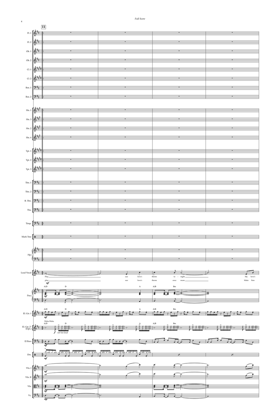 Play Our Love's Theme Full Orchestra scores gallery preview page 4