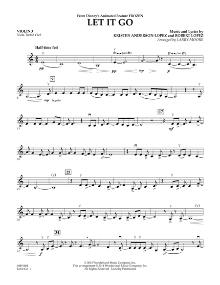 Let It Go - Violin 3 (Viola Treble Clef)