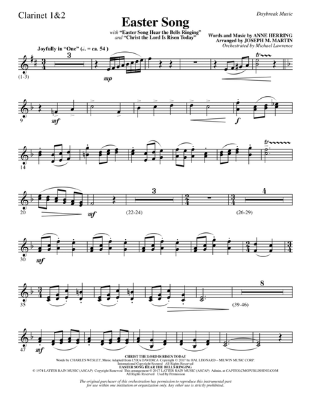 Easter Song (with Christ The Lord Is Risen Today) - Bb Clarinet 1 & 2