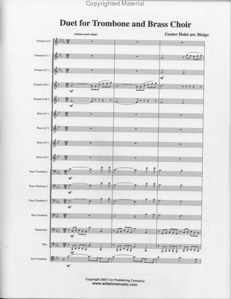 Duet for Trombone & Organ (James Bicigo) Euphonium scores gallery preview page 2