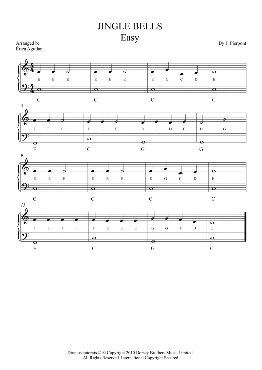 Jingle Bells Jingle Bells Easy Piano scores gallery preview page 1
