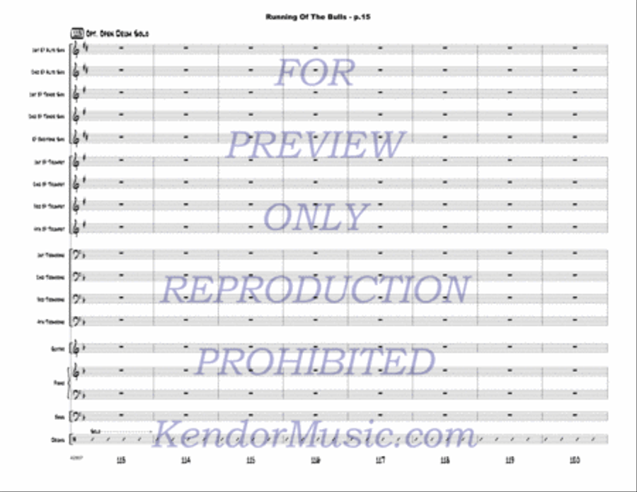 Running Of The Bulls Jazz Ensemble scores gallery preview page 16
