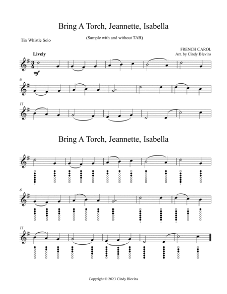 15 Christmas Favorites, for Tin Whistle Solo Tin Whistle scores gallery preview page 2