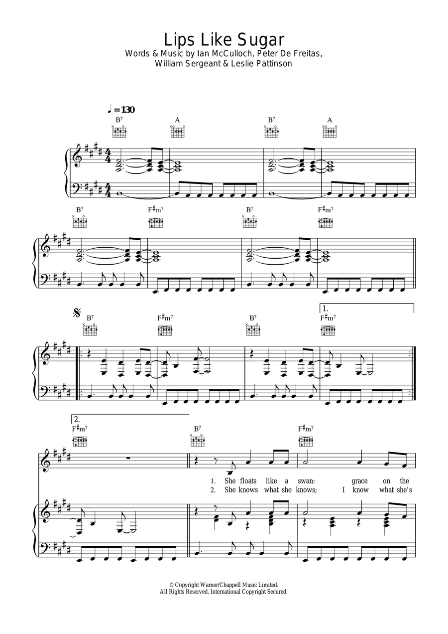 Lips Like Sugar Acoustic Guitar scores gallery preview page 1