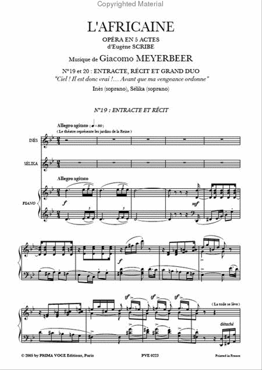 Avant que ma vengeance ordonne from L'Africaine Soprano Voice scores gallery preview page 2