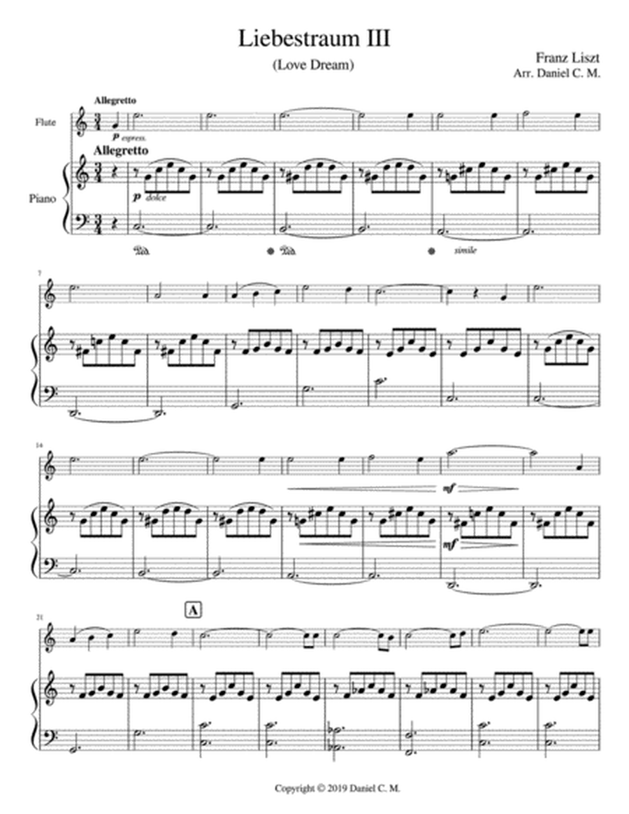Liebestraum for flute and piano (simplified) image number null