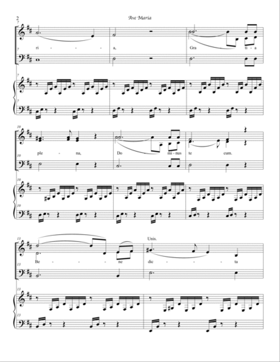 Ave Maria Ave Maria 3-Part scores gallery preview page 2