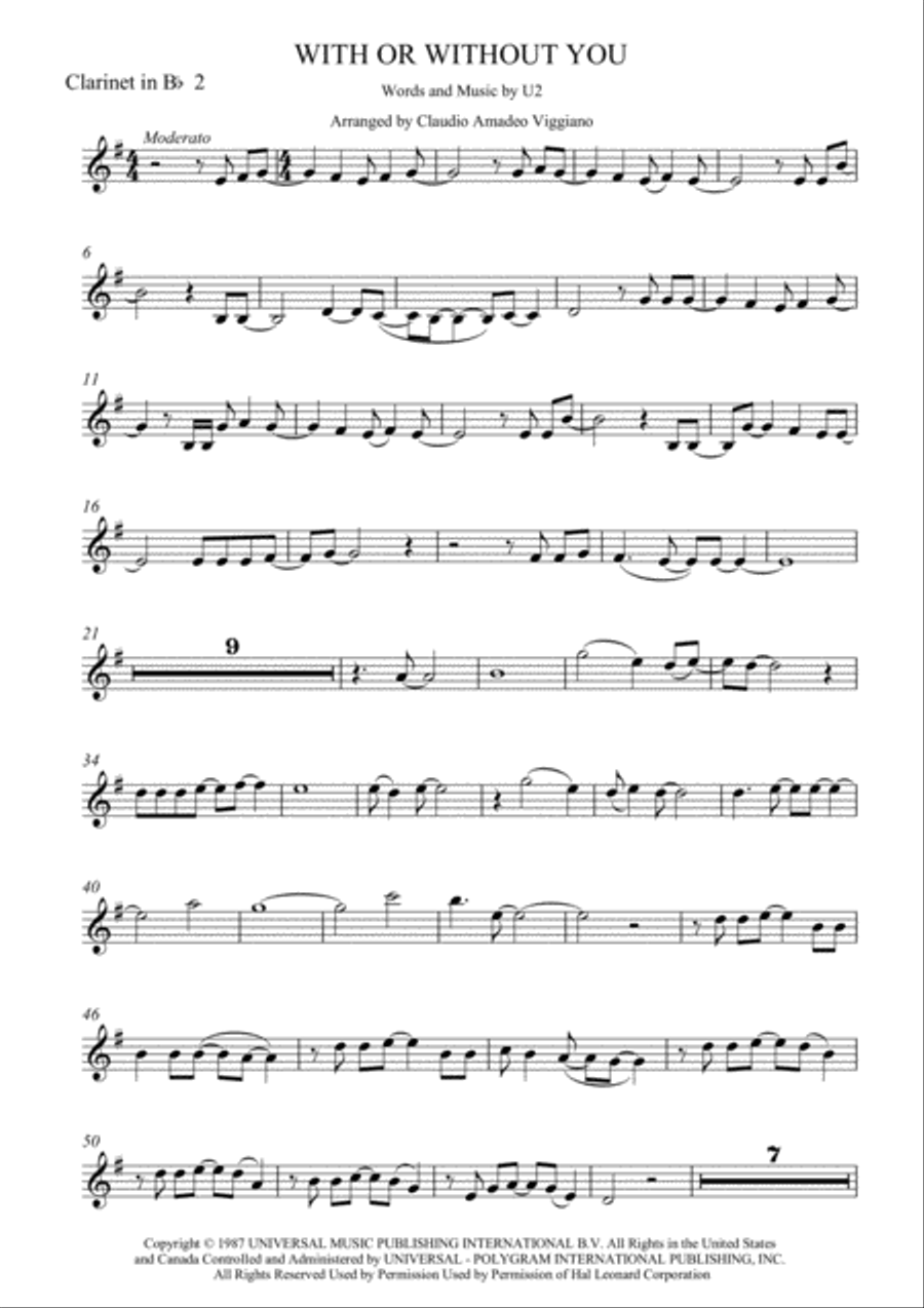 With Or Without You Woodwind Quartet scores gallery preview page 4
