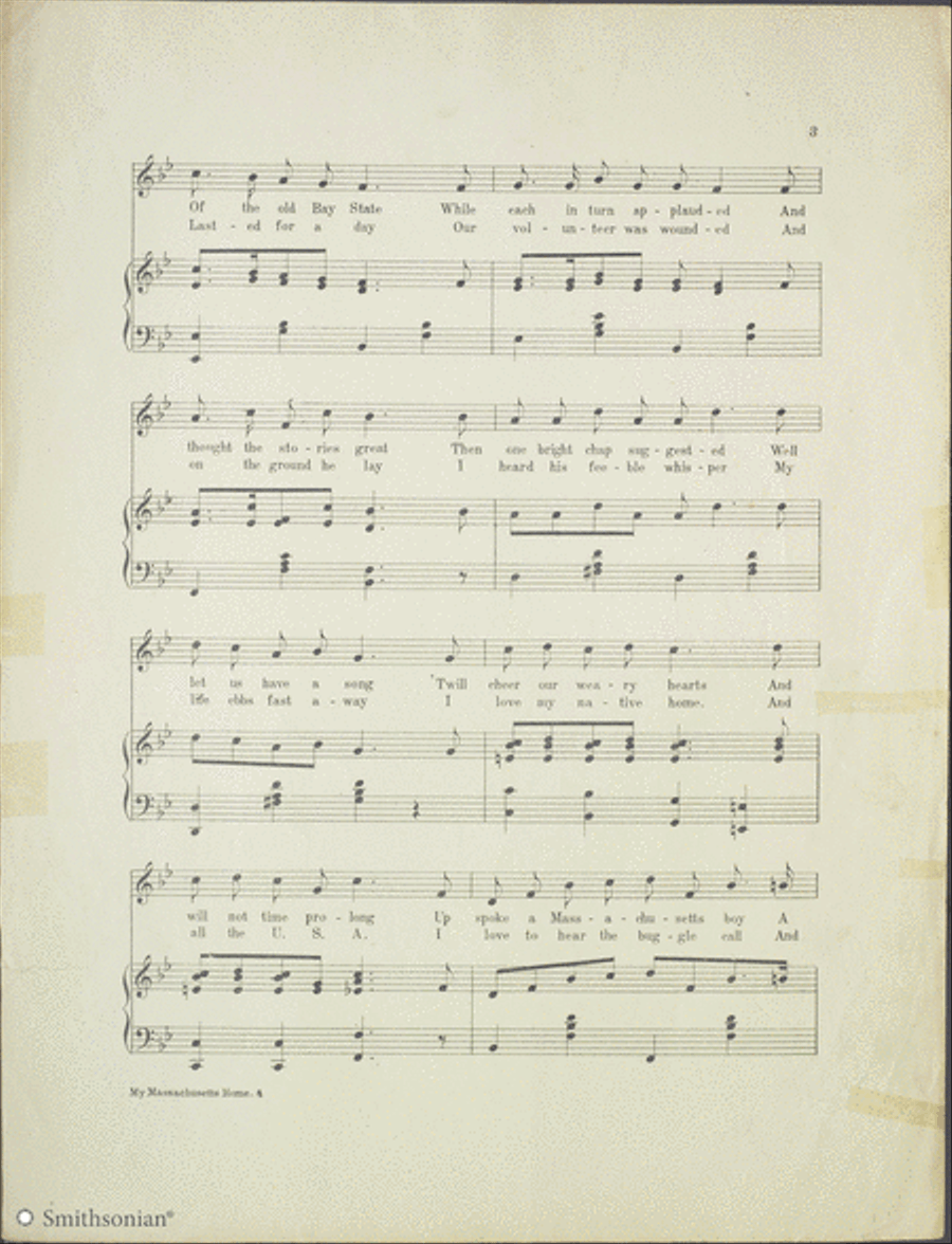 My Massachusetts Home Piano, Vocal scores gallery preview page 3