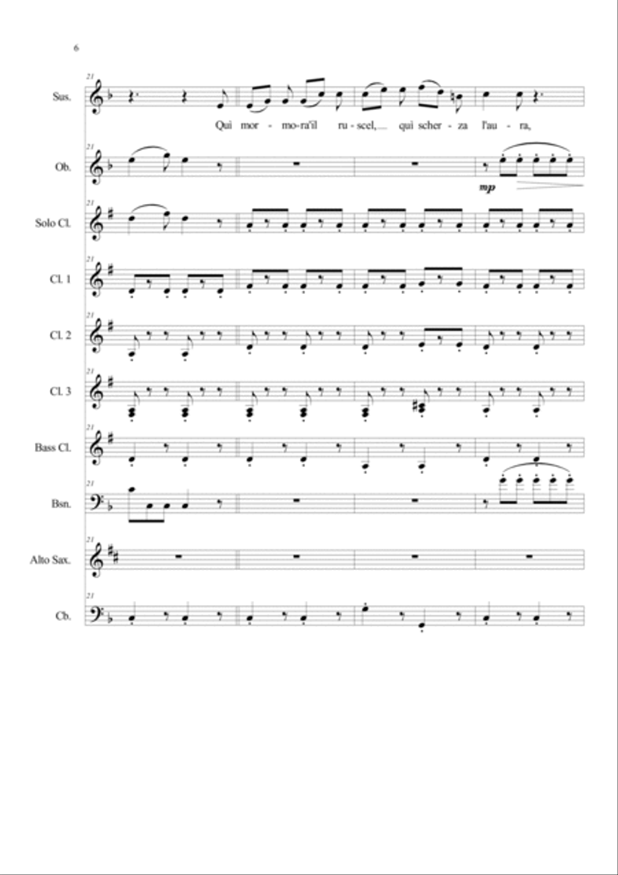 Lascia ch'io pianga for soprano and concert band Concert Band scores gallery preview page 6