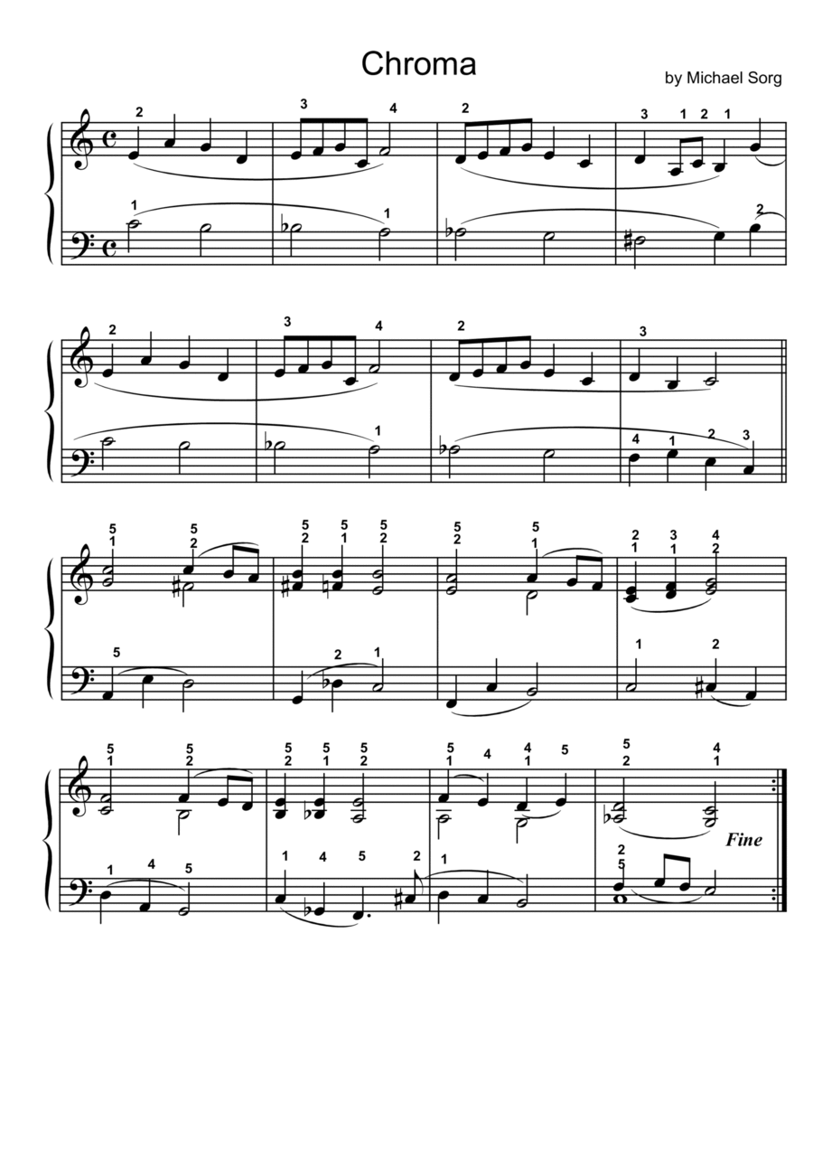 Chroma (easy piano solo) Easy Piano scores gallery preview page 1