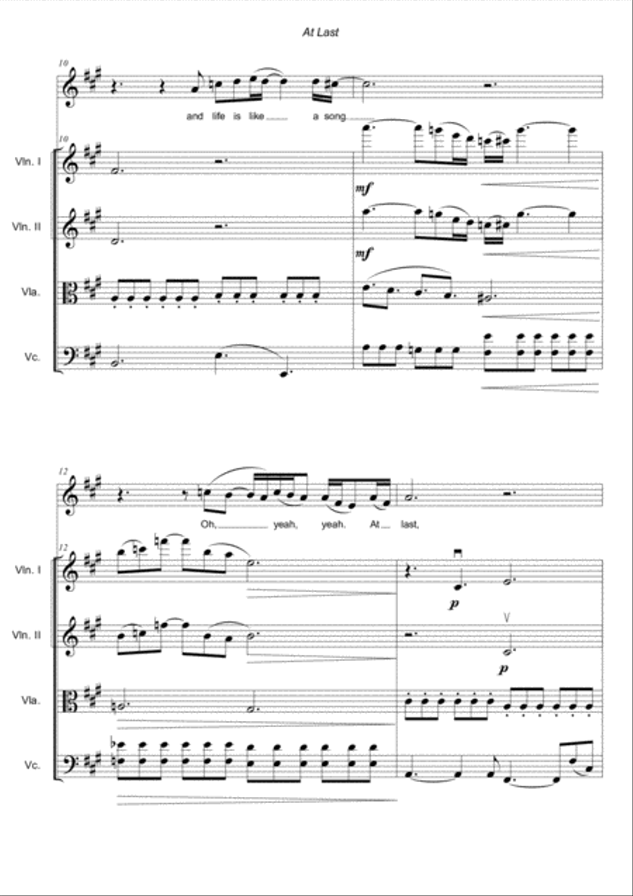 At Last String Quartet scores gallery preview page 3