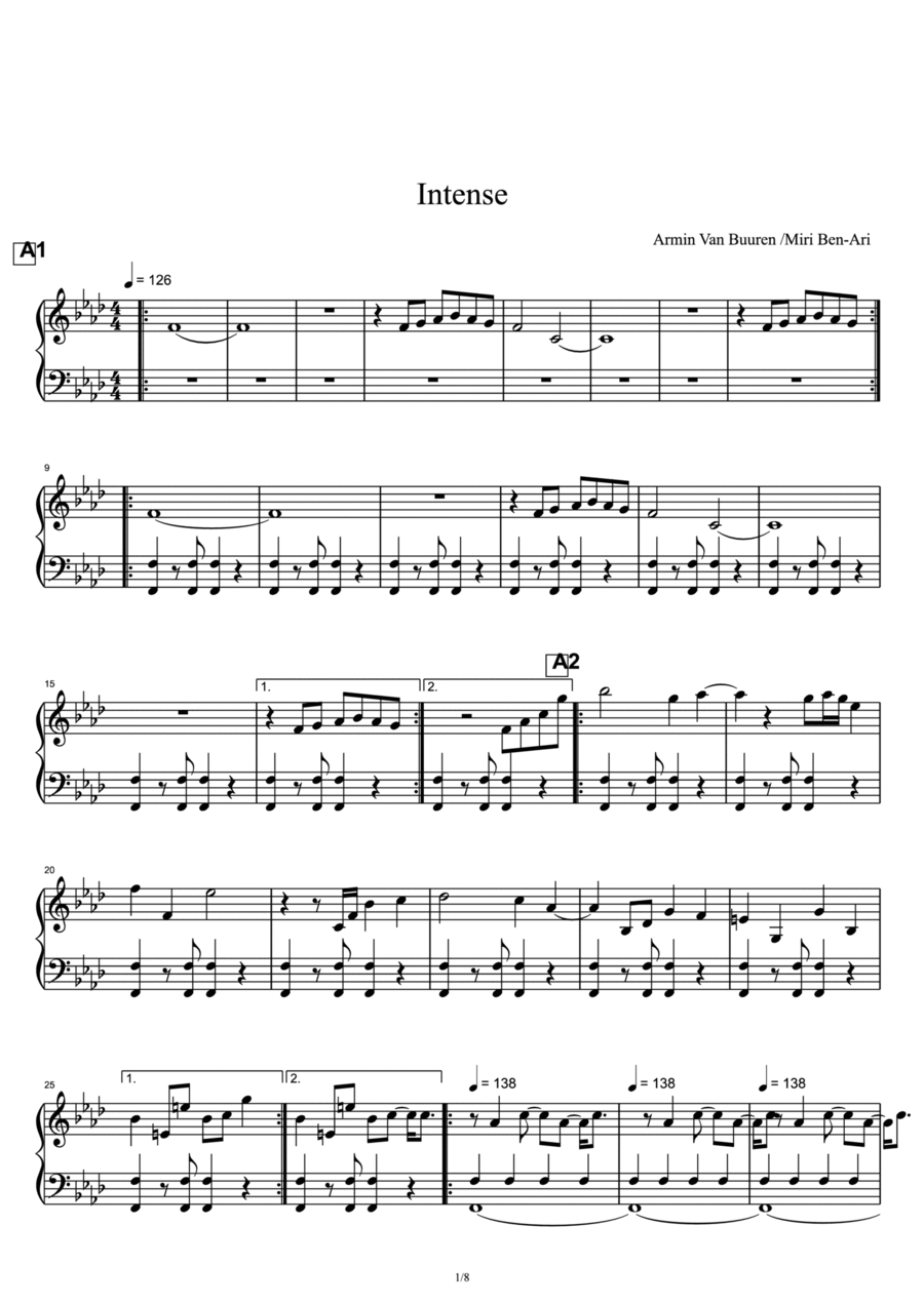 Intense Piano Solo scores gallery preview page 1