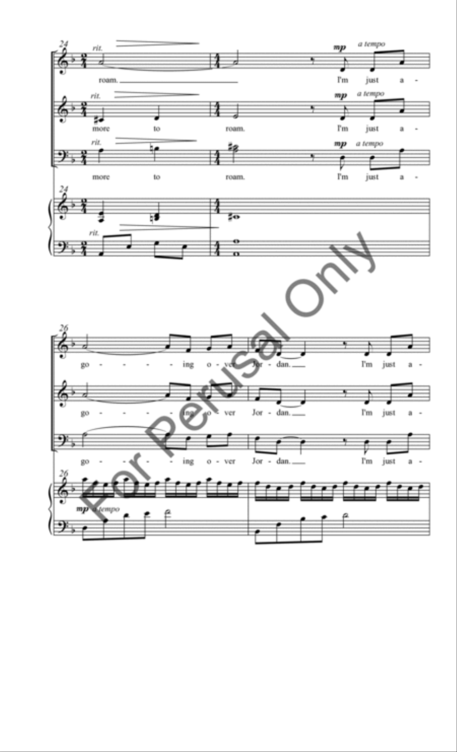 Poor Wayfaring Stranger 3-Part scores gallery preview page 5