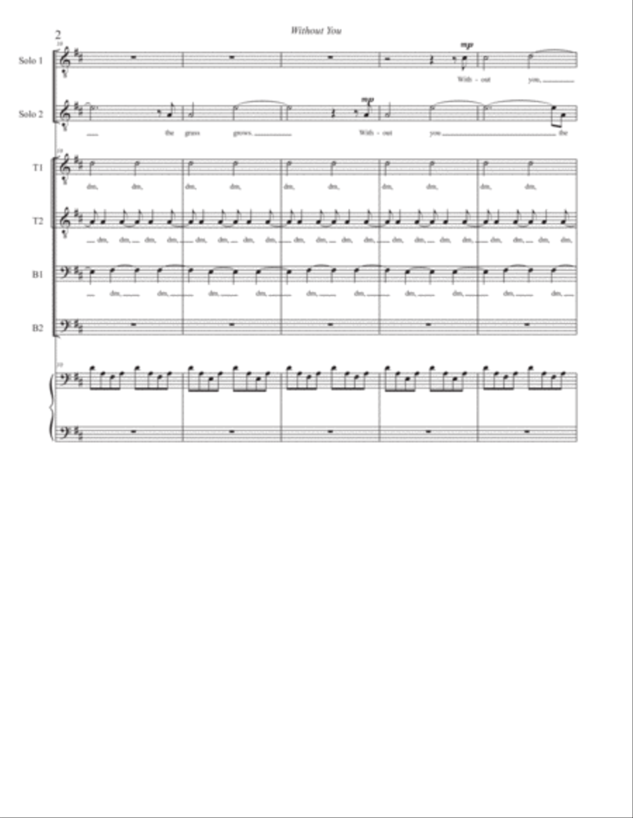 Without You TTBB scores gallery preview page 2