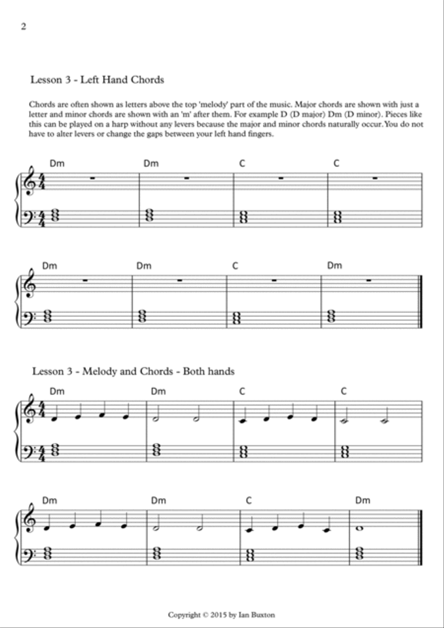 Learn to Play the Harp (With the Side by Side Song By Ian Buxton) Harp scores gallery preview page 2