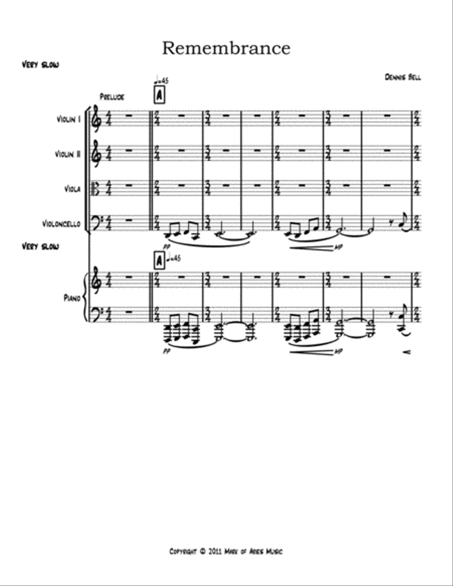 Remembrance Piano Quintet scores gallery preview page 2