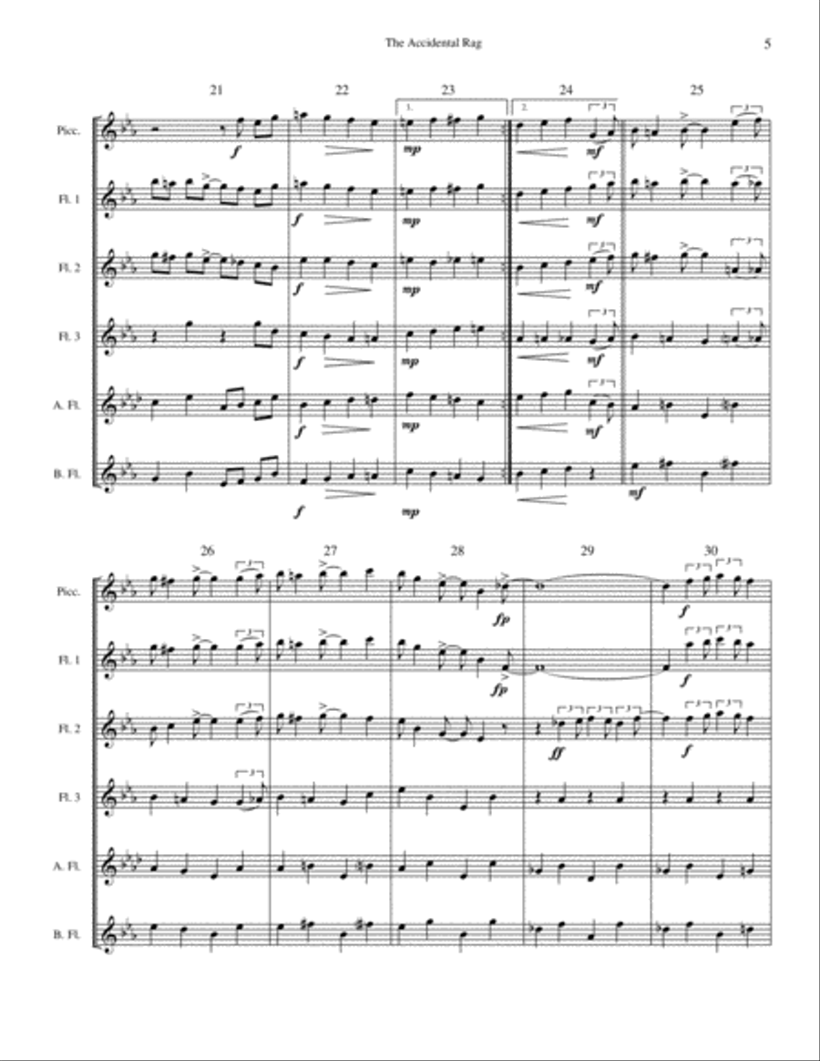 Accidental Rag Flute Choir scores gallery preview page 4