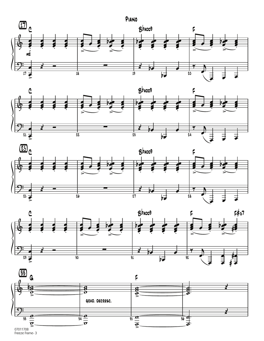Freeze Frame - Piano Jazz Ensemble scores gallery preview page 3