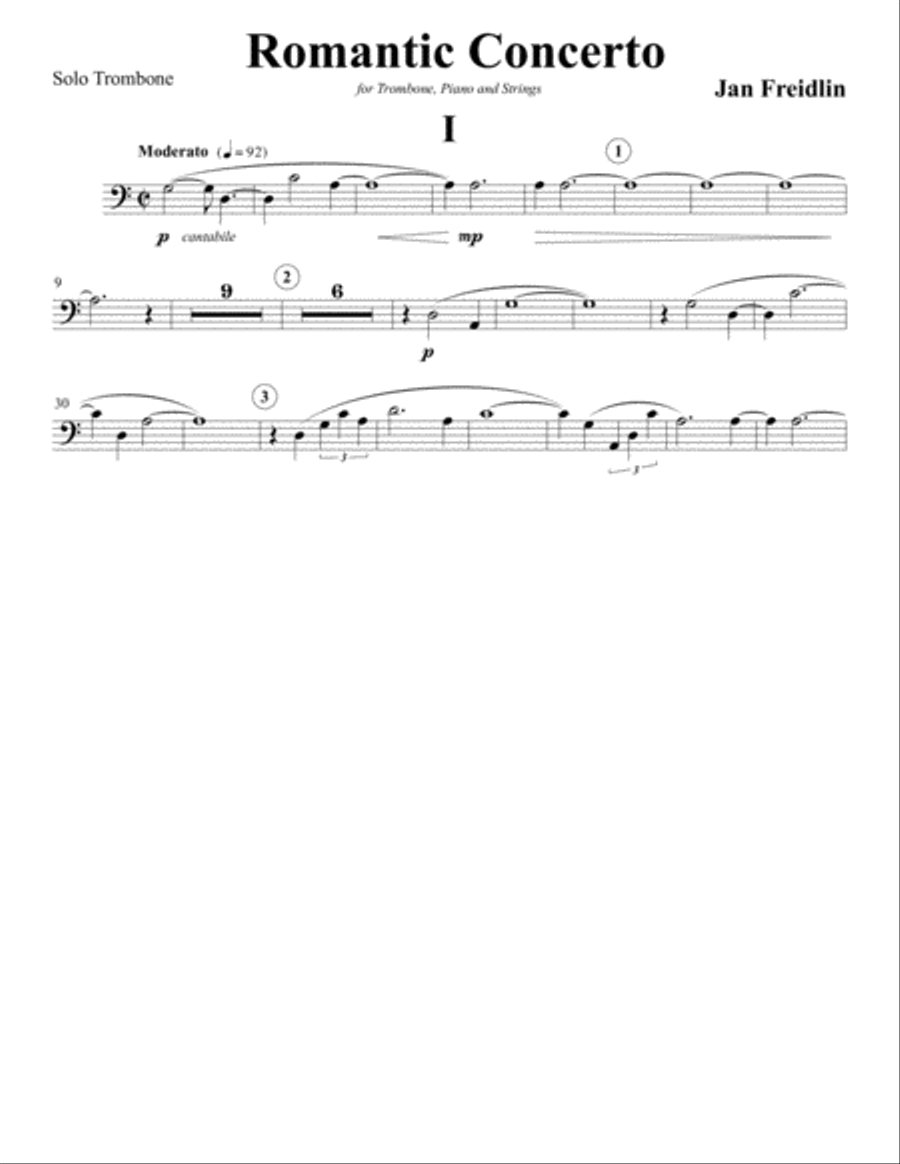 Romantic Concerto for Trombone and Orchestra Piano Accompaniment scores gallery preview page 2