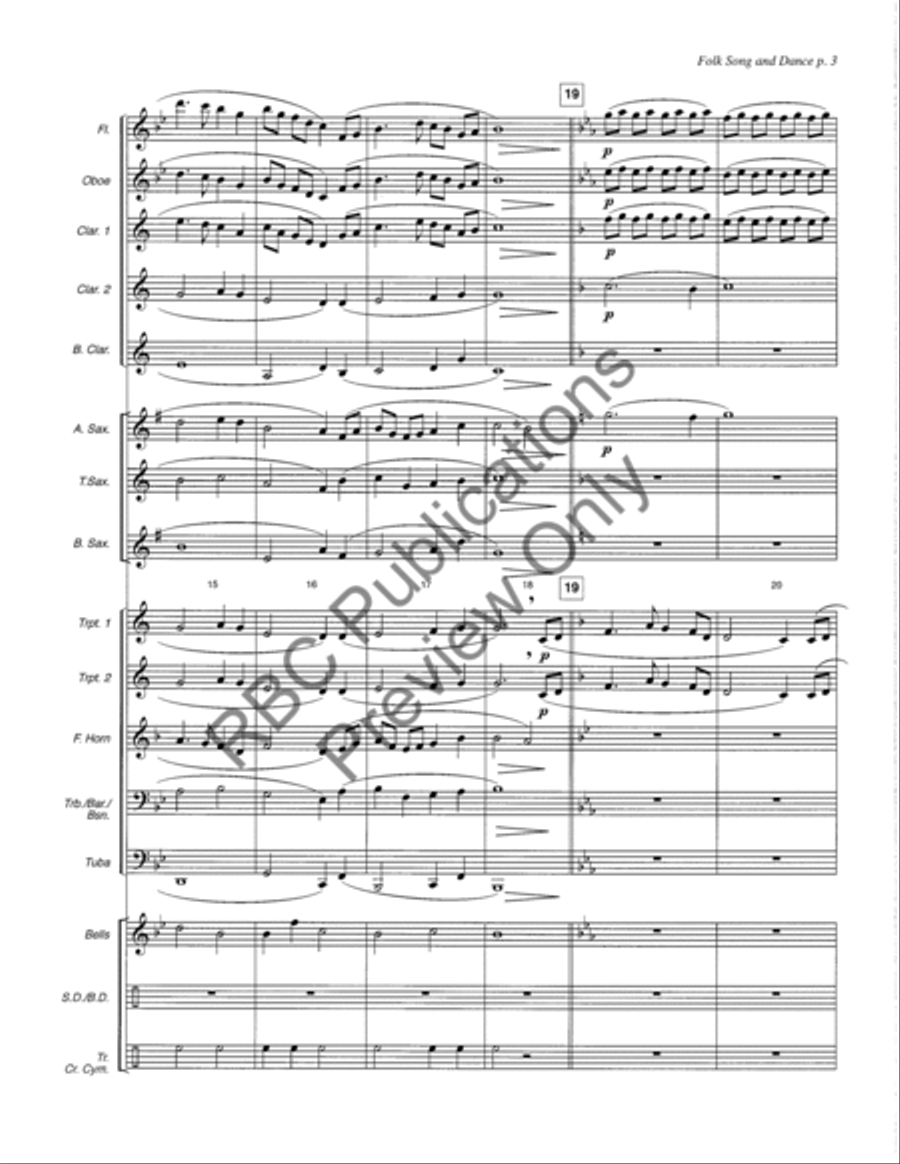 Folk Song And Dance (Score) Concert Band scores gallery preview page 6