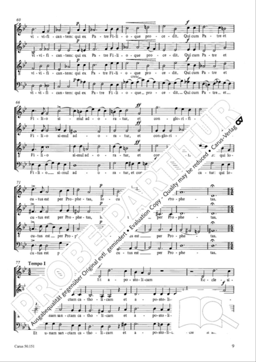Missa St. Crucis in G 4-Part scores gallery preview page 10