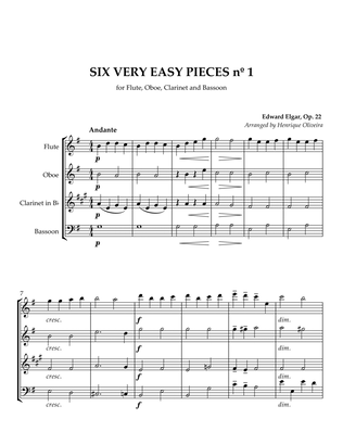 Six Very Easy Pieces nº 1 (Andante) - for Woodwind Quartet