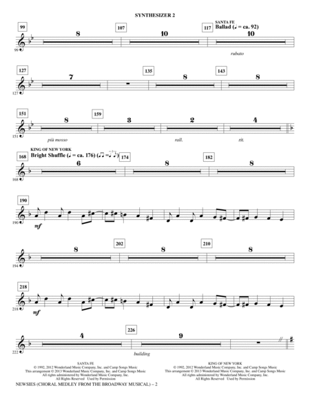 Newsies (Choral Medley) - Synthesizer II