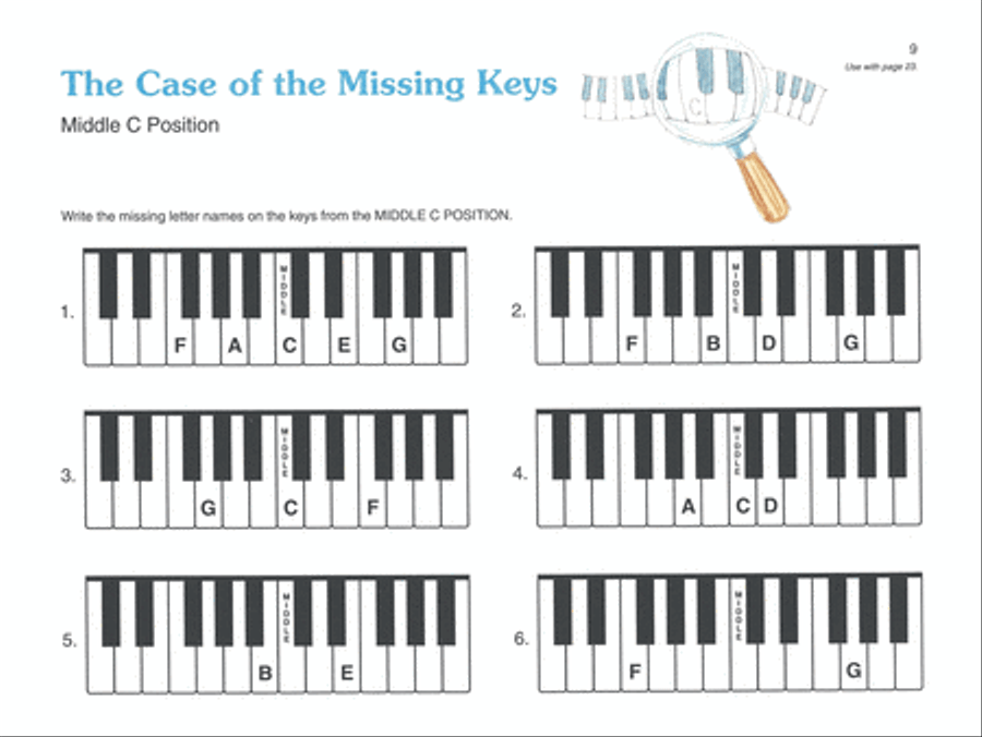Alfred's Basic Piano Prep Course Notespeller, Book A Piano Method scores gallery preview page 4