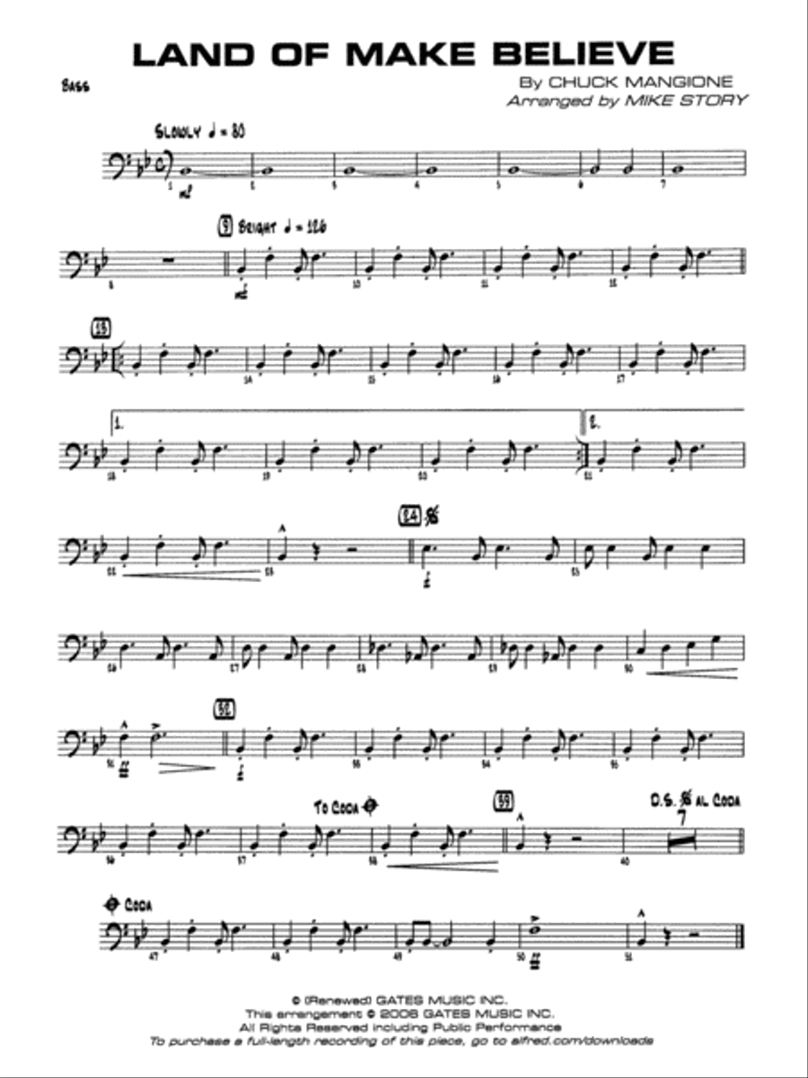 Land of Make Believe: String Bass Jazz Ensemble scores gallery preview page 1