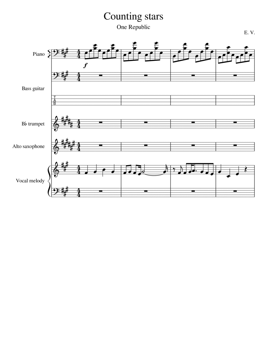 Counting Stars Counting Stars Small Ensemble scores gallery preview page 1